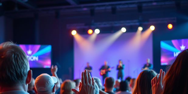 People worshipping in a church