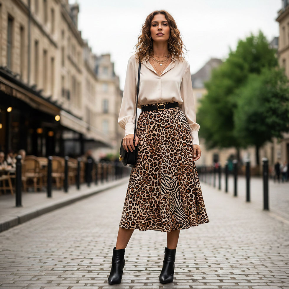 Combinar animal print con colores neutros