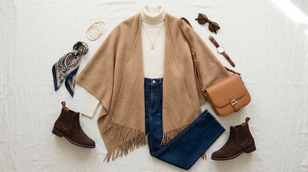 Qué accesorios usar con un outfit con capa