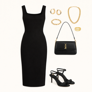 Como combinar un vestido negro elegante