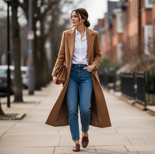 Cómo combinar un abrigo largo con jeans y lucir con estilo