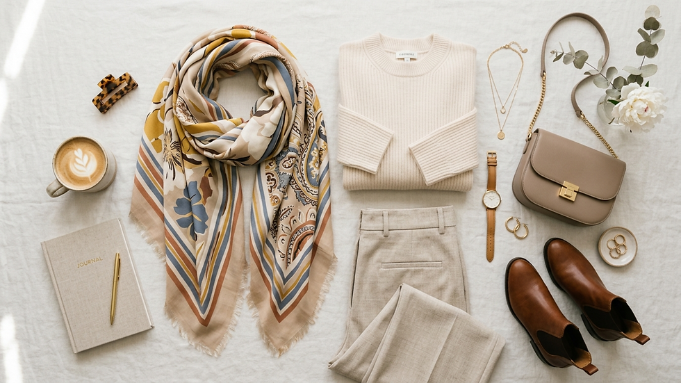 Outfit Minimalista con Bufanda Grande