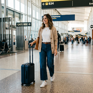 Jeans anchos para viajar con estilo