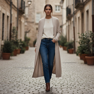 Qué pantalones combinan mejor con un cárdigan largo