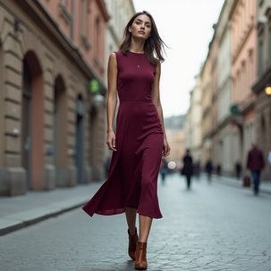 Cómo Combinar un Vestido Color Vino con Diferentes Tipos de Botas para Cada Ocasión