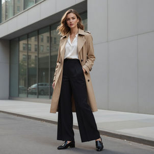 Cómo combinar un trench coat con pantalón elegante para un look perfecto