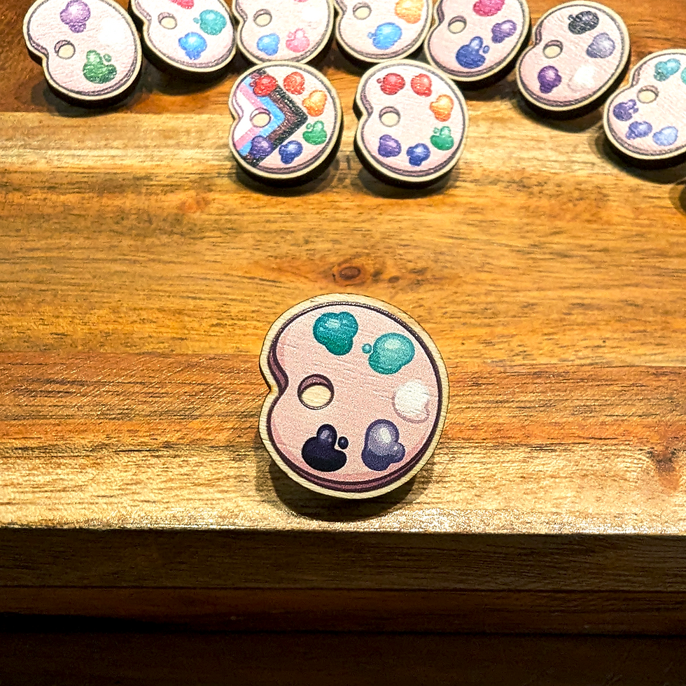 Miniatura: Aromantic palette wooden pin