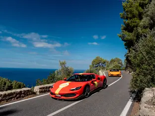 luxury car rental driving in ibiza island
