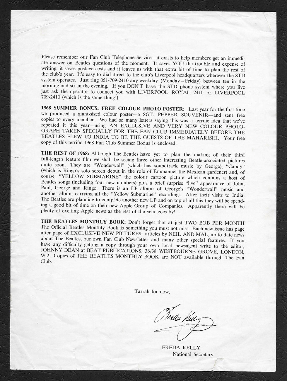 Thumbnail: 'Fan Club Posters', a set of three original souvenir posters, UK 60's.