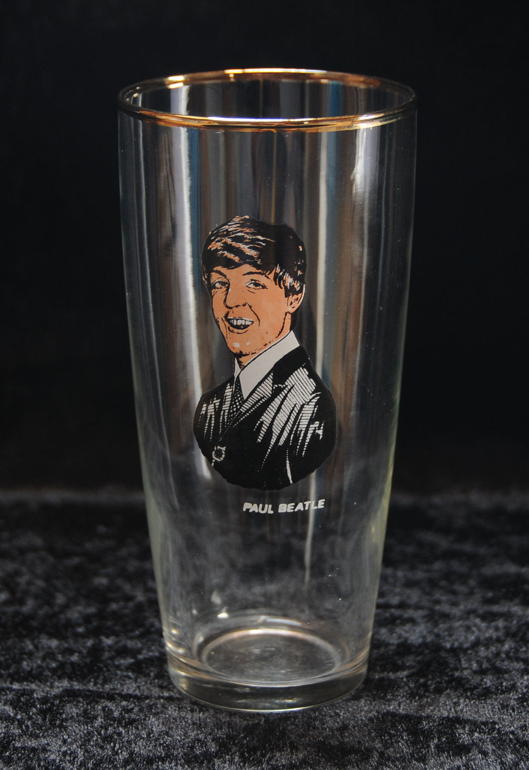 'Glass' Paul McCartney trinking glass, made in Netherlands 1964.