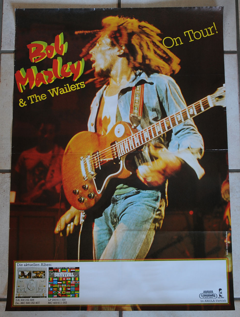 Bob Marley and The Wailers Concert Poster, Uprising Tour, Germany 1980