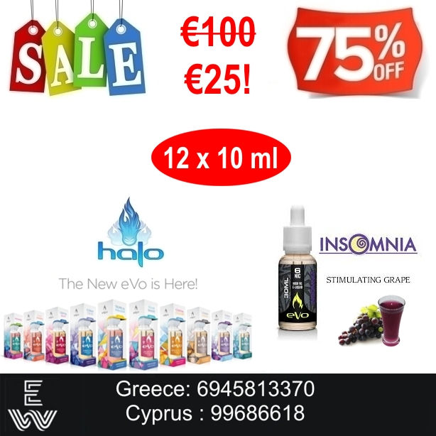 12x10 (120 ml) Halo Evo Insomnia Platinum Υγρά Αναπλήρωσης