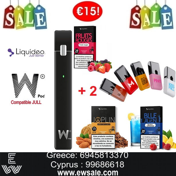 Liquideo Wcig Ηλεκτρονικά Τσιγάρα + 2 προγεμισμένες κάψουλες pods