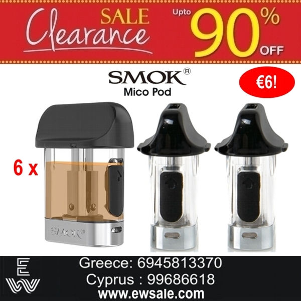6 SMOK Mico cartridge Pod επαναγεμιζόμενες αμπούλες