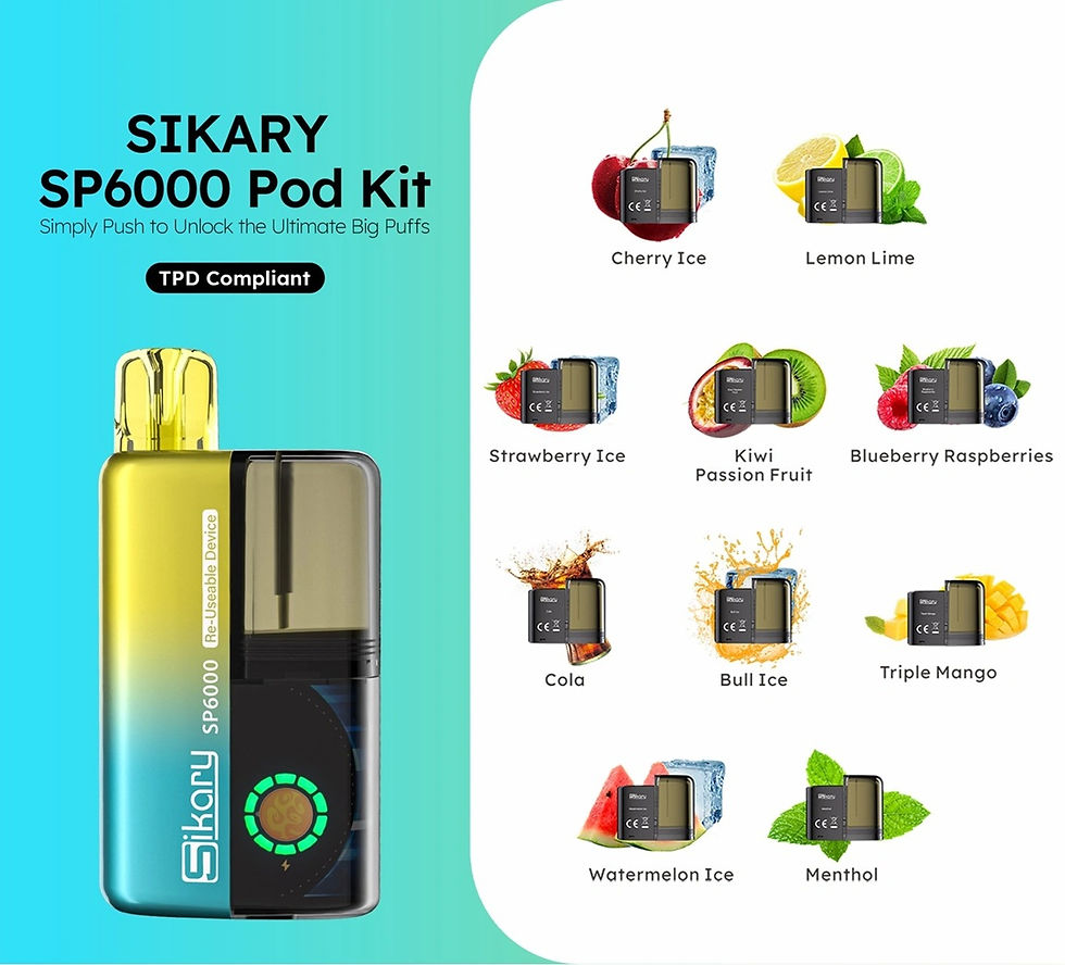 Μικρογραφία: 5 x SKE Sikary SP6000 pods (30,000 + ρουφηξιές /puffs)