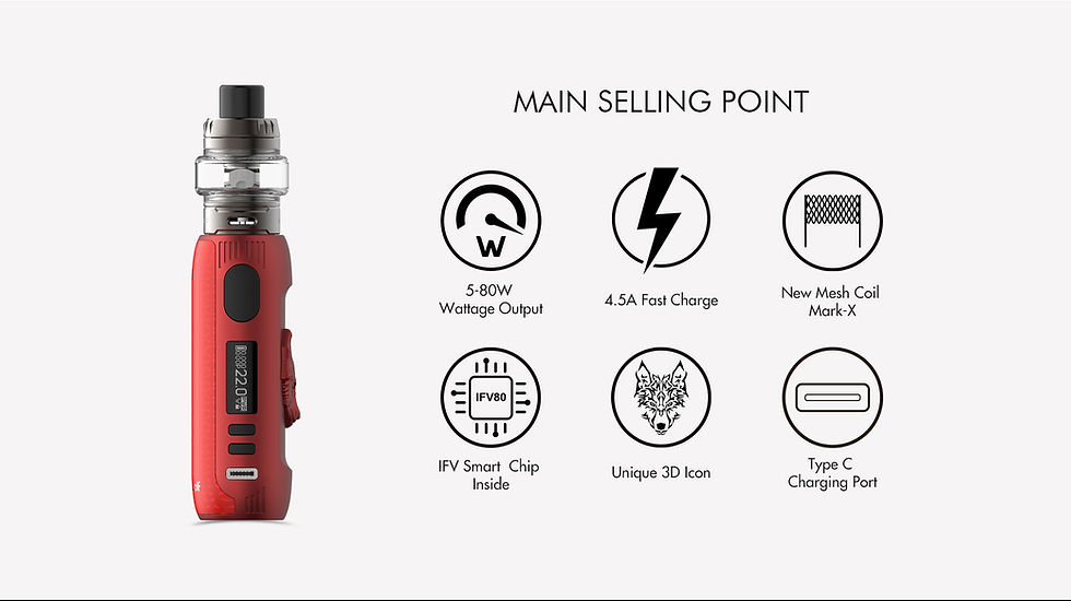 Μικρογραφία: Snowwolf Kfeng 80W Kit Ηλεκτρονικό Τσιγάρο + 100ml Υγρά άτμισης