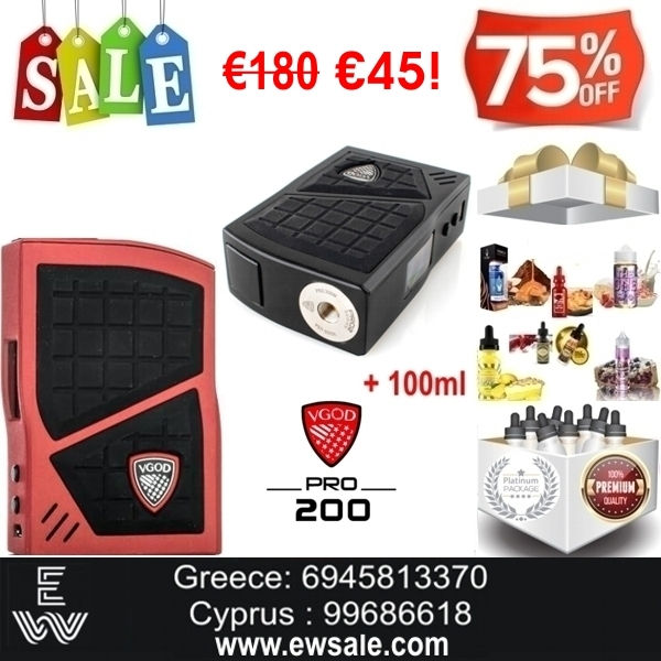 Μικρογραφία: VGod Pro 200 Mod Ηλεκτρονικά Τσιγάρα + 100 ml Υγρά άτμισης