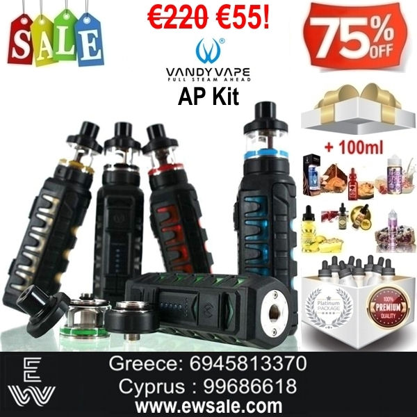 Vandy Vape AP Kit Ηλεκτρονικά Τσιγάρα + 100ml Υγρά άτμισης