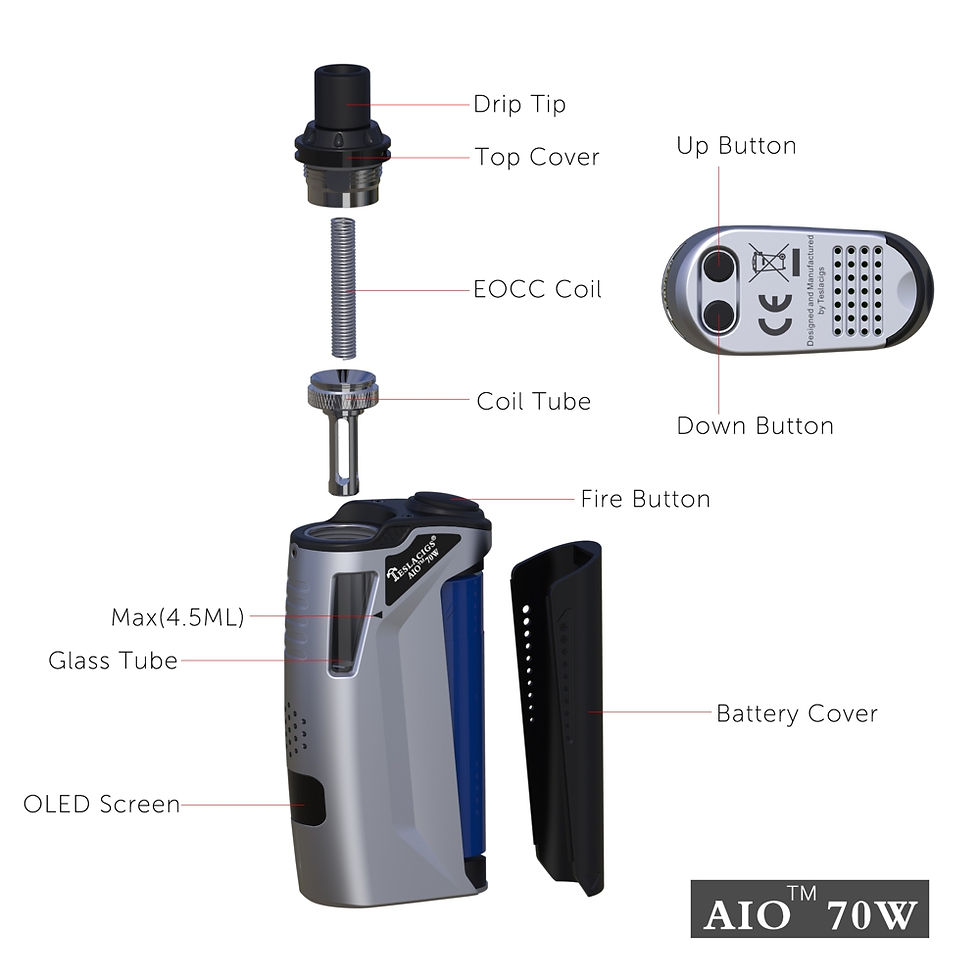 Μικρογραφία: Tesla AIO 70W Kit Ηλεκτρονικά Τσιγάρα + 300ml Υγρά άτμισης