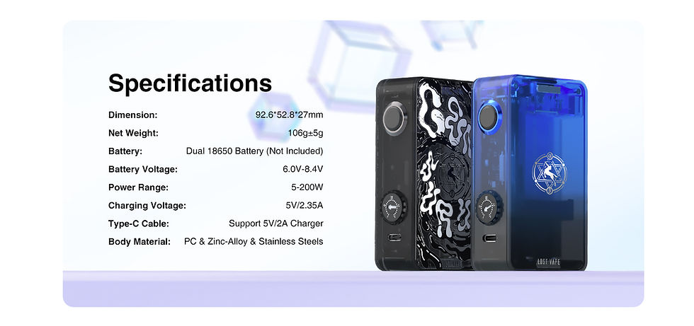 Μικρογραφία: Lost Vape Centaurus P200 Mod ηλεκτρονικού τσιγάρου + 200ml Υγρά άτμισης