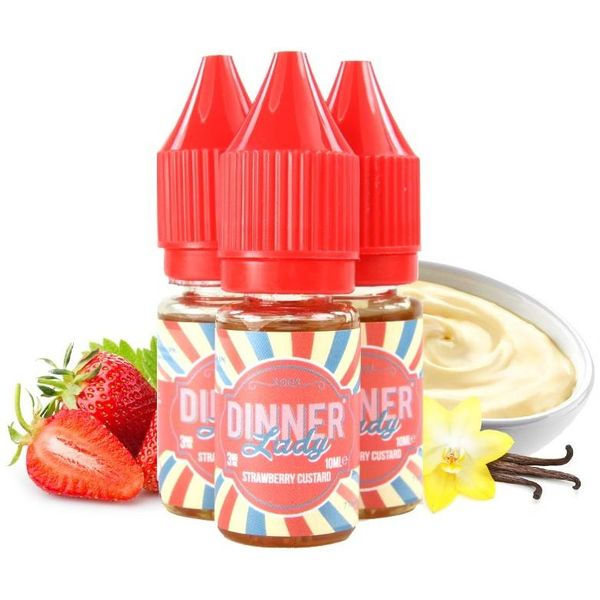 Μικρογραφία: 30 (3x10) ml Dinner Lady Strawberry Custard Υγρά Αναπλήρωσης, άτμισης