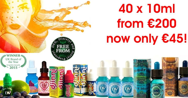 40 x 10ml Vape E-Liquids - Βραβευμένα Υγρά άτμισης