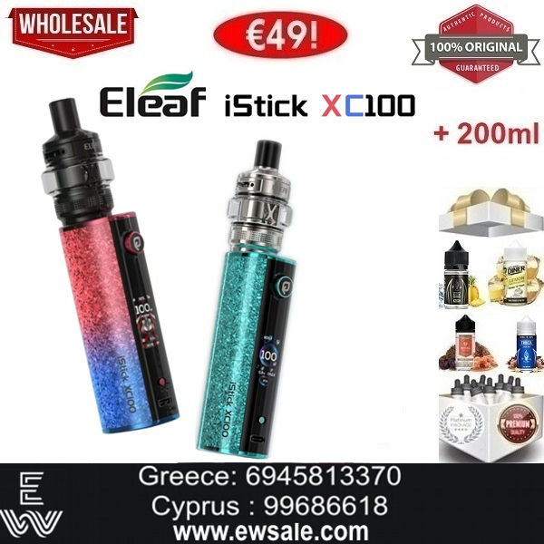Eleaf iStick XC100 18650/ 21700 Kit ηλεκτρονικού τσιγάρου + 200 ml Δημοφιλή Υγρά