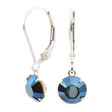 Μικρογραφία: Kρεμαστά σκουλαρίκια SWAROVSKI Metallic blue crystal, Sterling Silver