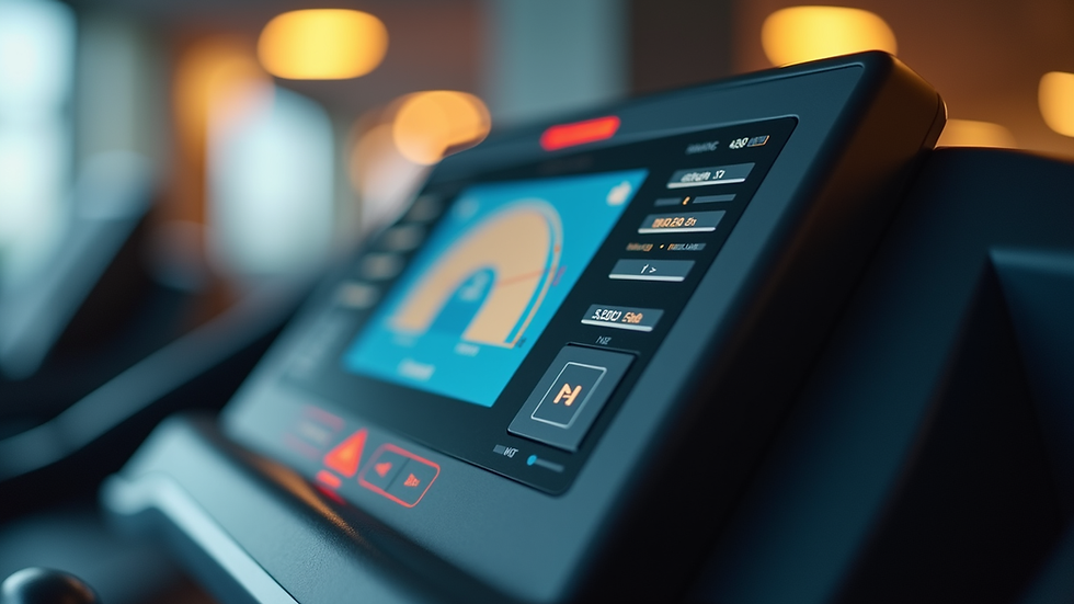 Close-up view of treadmill display showing speed and incline settings