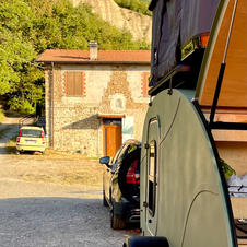 mini caravan with rooftop tent