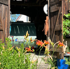 Mini caravan in storage