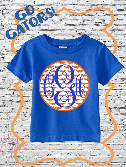 Kids Florida Gators Monogrammed Orange And Blue Football Shirt