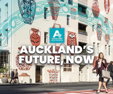 a poster that says auckland 's future now