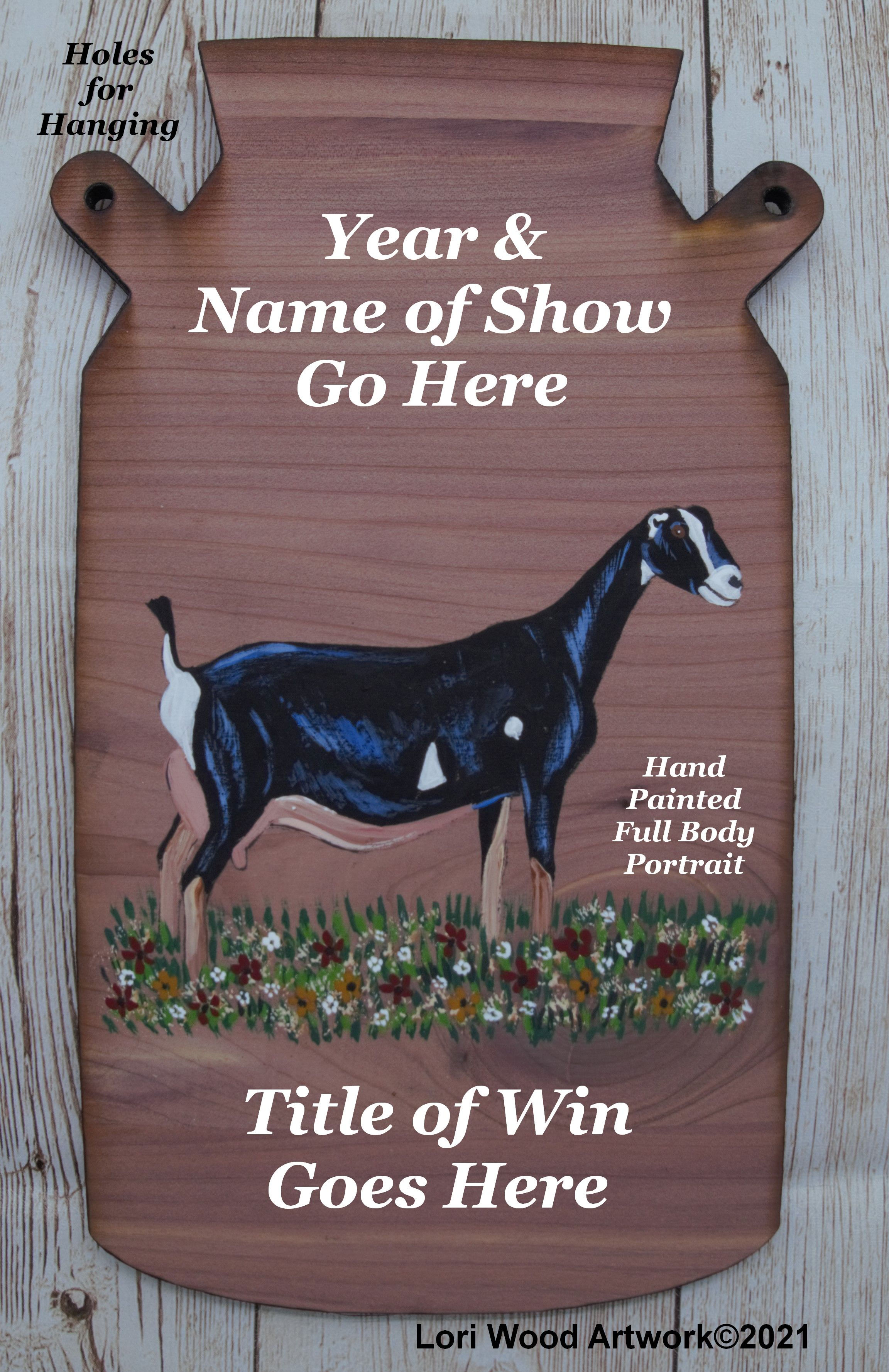 Wood Grain Milk Can w/ Hand Painted Animal