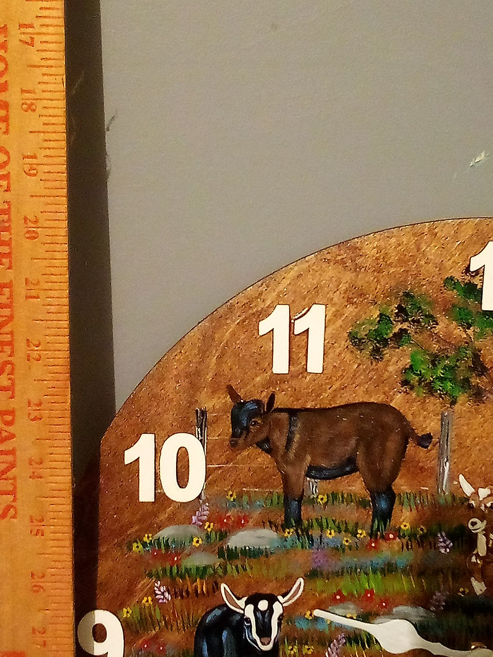 Thumbnail: EXTRA LARGE Hand Painted Dairy Goat Kids Clock