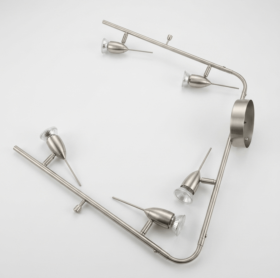 IKEA 5-Light Track Lighting Fixture - Brushed Nickel Finish