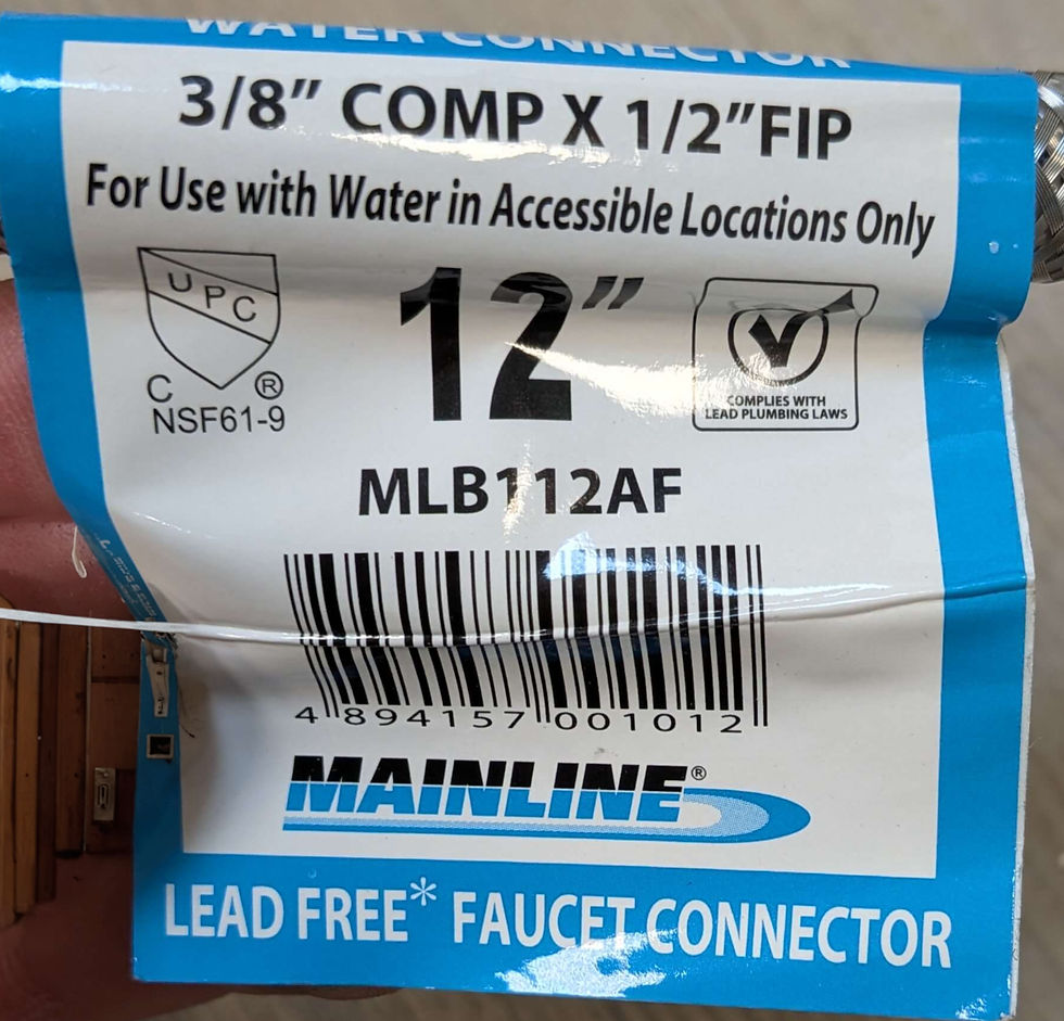 Thumbnail: Braided Stainless Steel Faucet Connector 12"