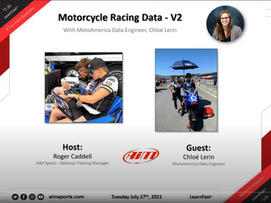 AIM WEBINAR: Motorcycle Racing Data, V2 - Live Webinar with Chloé Lerin - 7/27/2021
