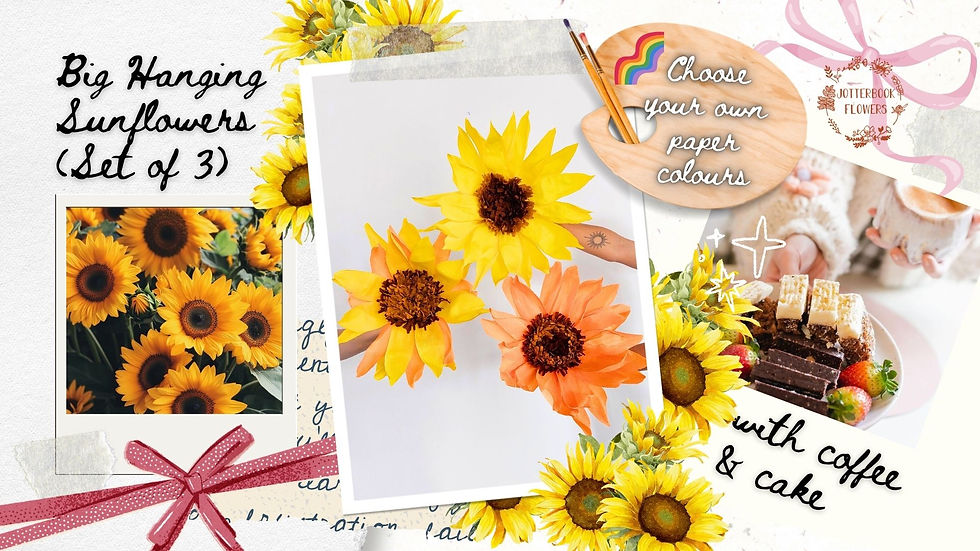 Create a Stunning Set of Big Hanging Sunflowers š» Fremantle Art Workshop with Coffee & Cake