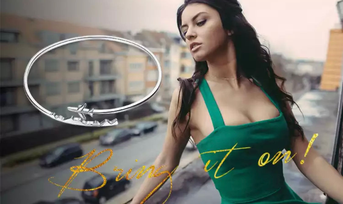 PlaneLoco Crystal Coming in for Landing Bracelet