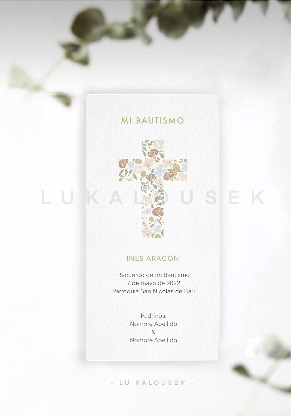 Estampita Bautismo Cruz