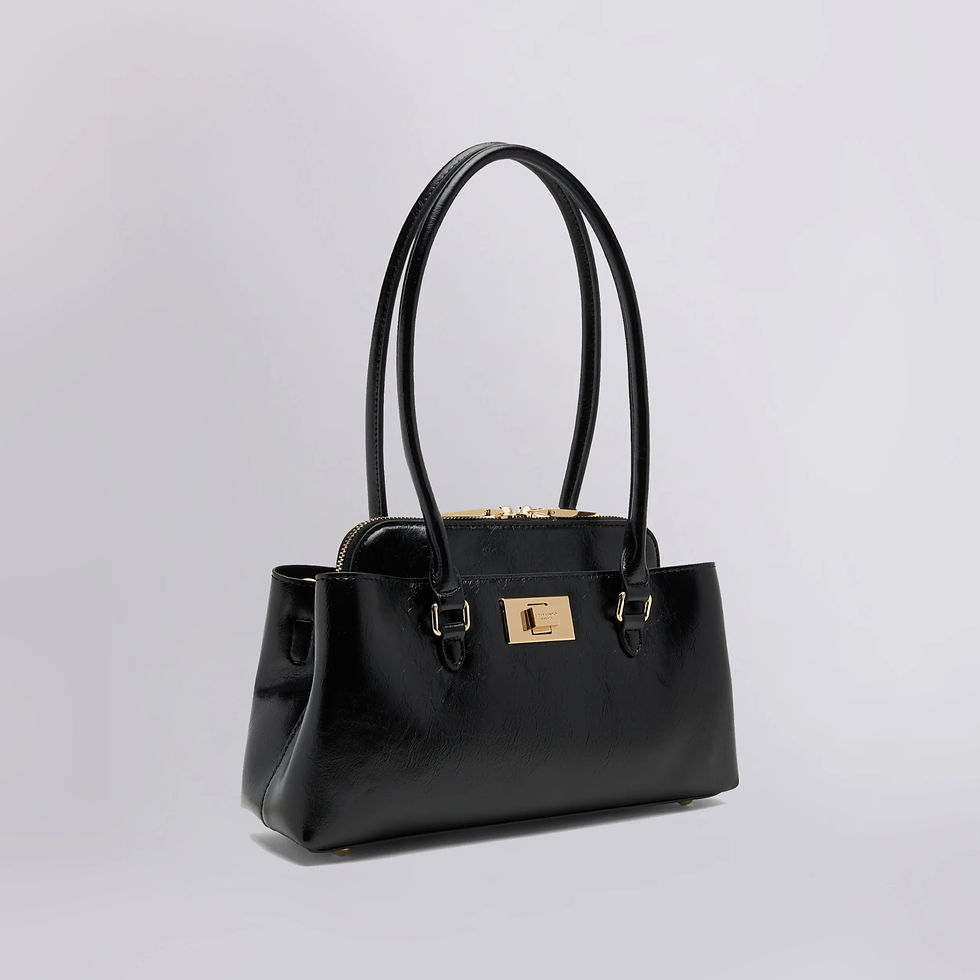 BORSA PICCOLA IN ECOPELLE EFFETTO VINTAGE nero - Ermanno Firenze