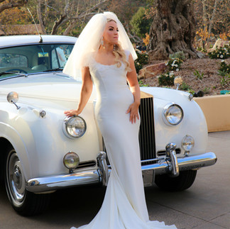 Crape gown with car monserate winery