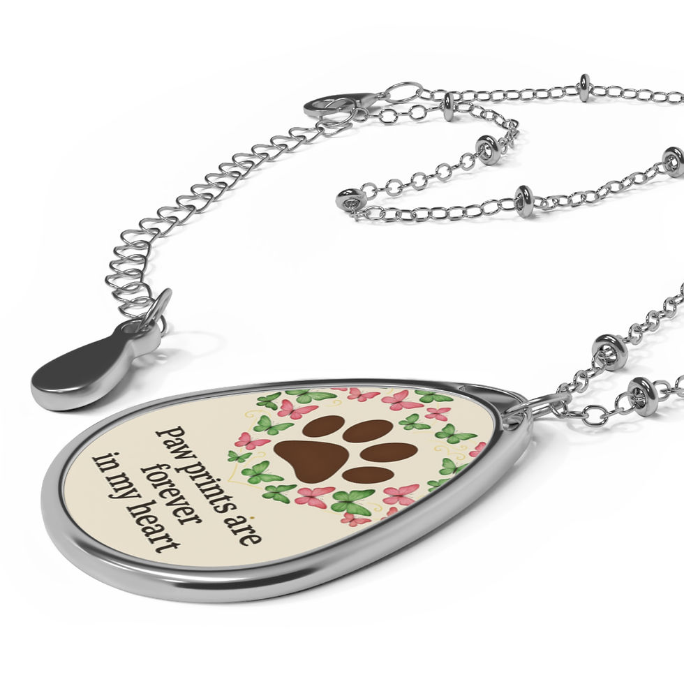 Necklace - No Grief Zone Pet Lover Puppy Love Oval Pendant
