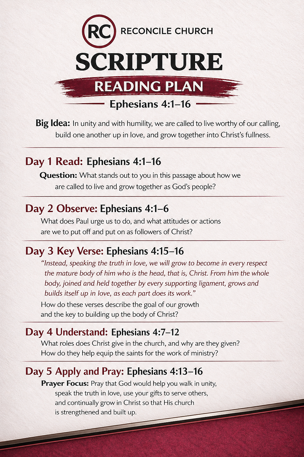 Reading plan week of 5/11/26
