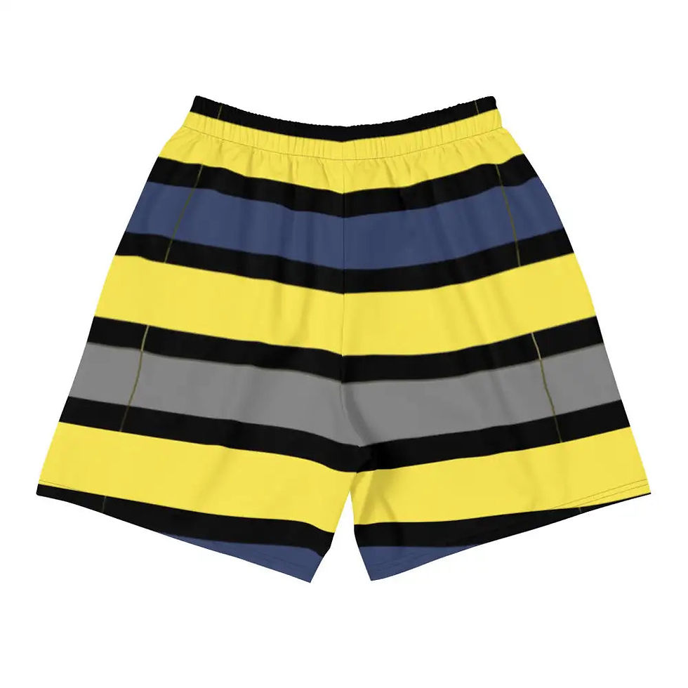Miniatura: Men's Tropical Dark Blues/Yellow Long Shorts