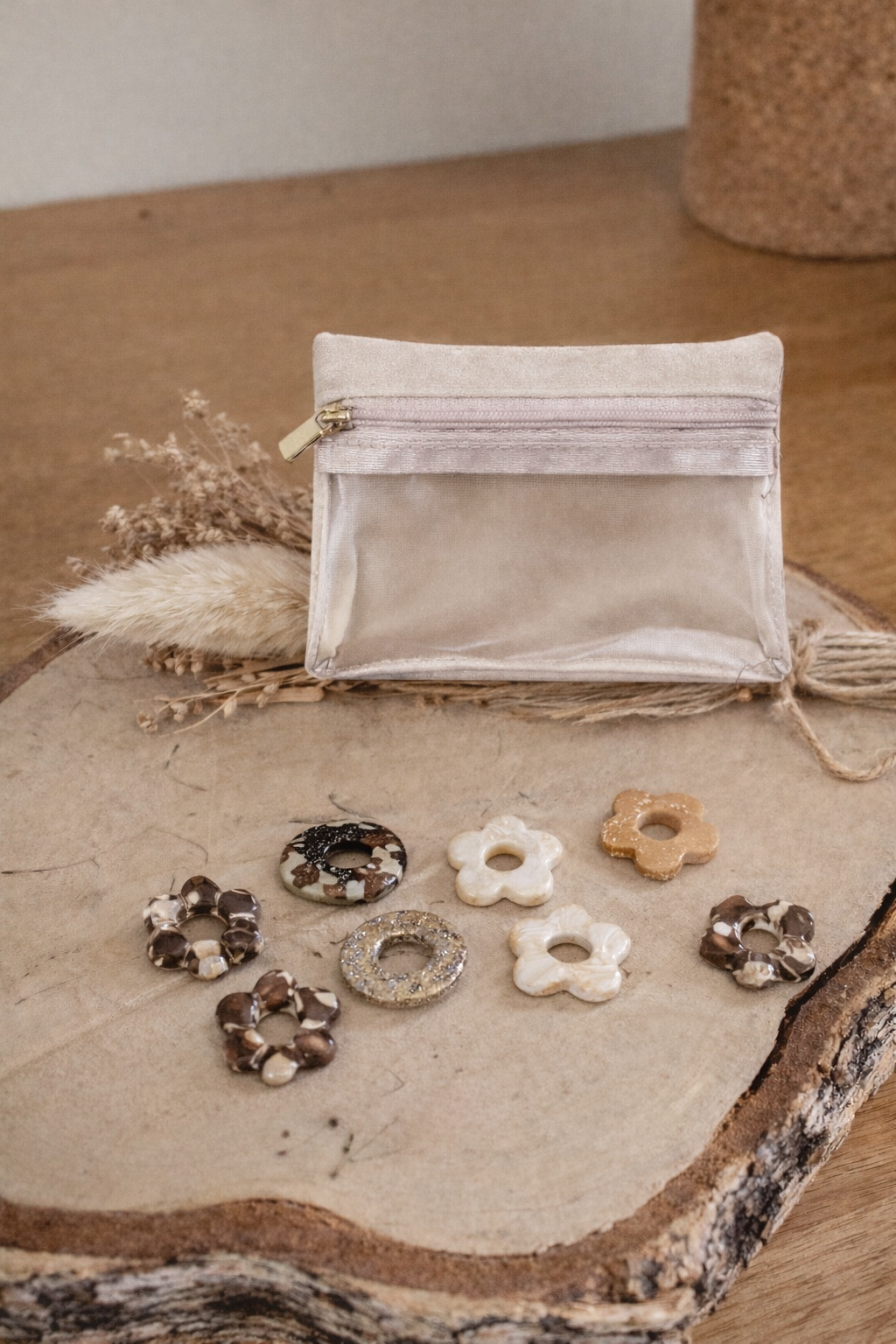 Pack découverte créoles dorées pampilles argile polymère