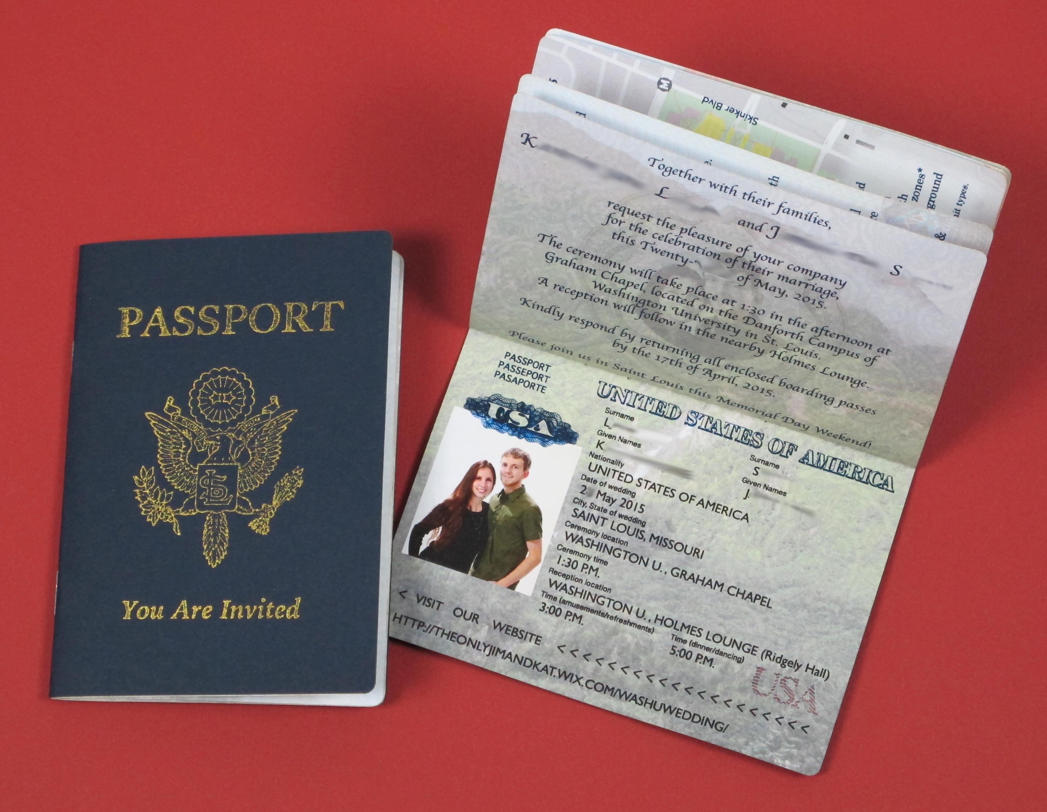 Passport wedding invitation