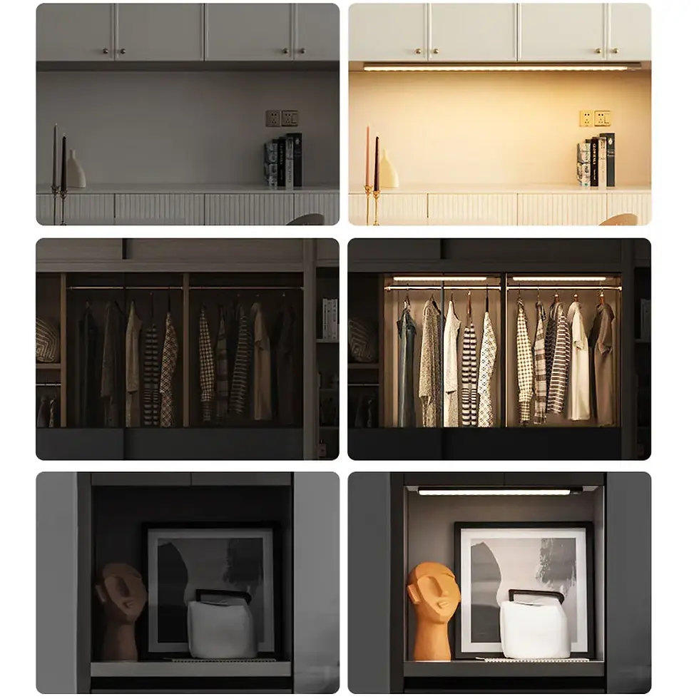 Thumbnail: USB Rechargeable Motion Sensor LED Cabinet Night Light