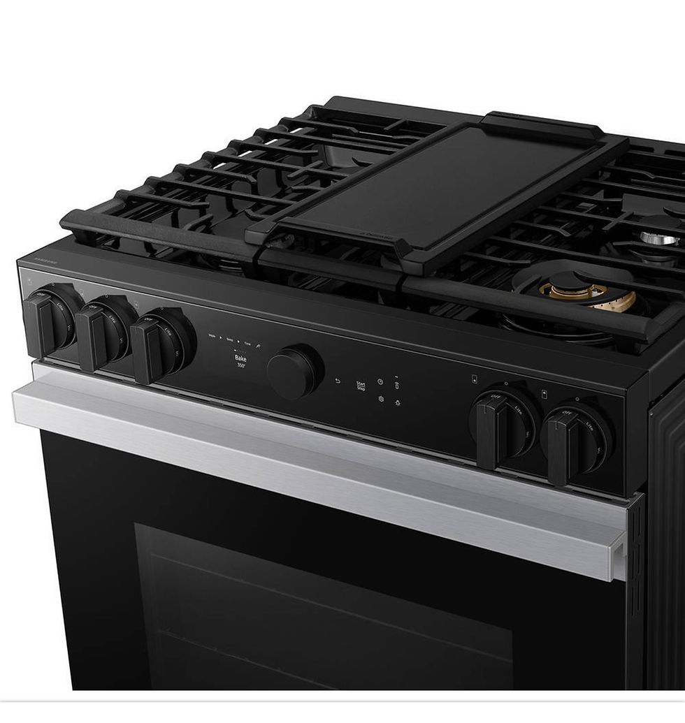 Thumbnail: Bespoke 30 in. 5-Burner Smart Slide-In Gas Range in White Glass with Air Sous Vi
